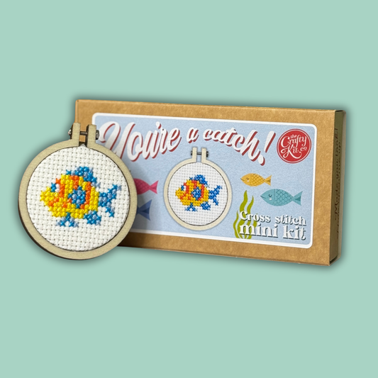 Mini Matchbox Kits - You're a Catch! Mini Matchbox Cross Stitch Kit