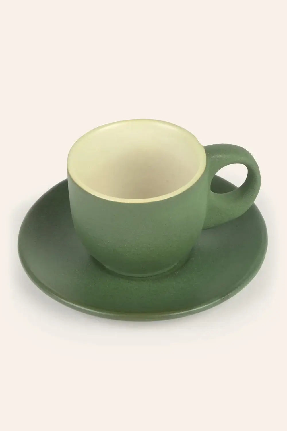 Calma House - Coffee Cup and Saucer (Set of 2) Matcha Green
