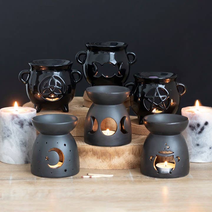 Something Different - Black Triple Moon Cut Out Oil Burner
