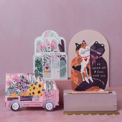 Sister Paper Co.- Nine Lives Cats Cards | Love Cards | Cat Anniversary Cards