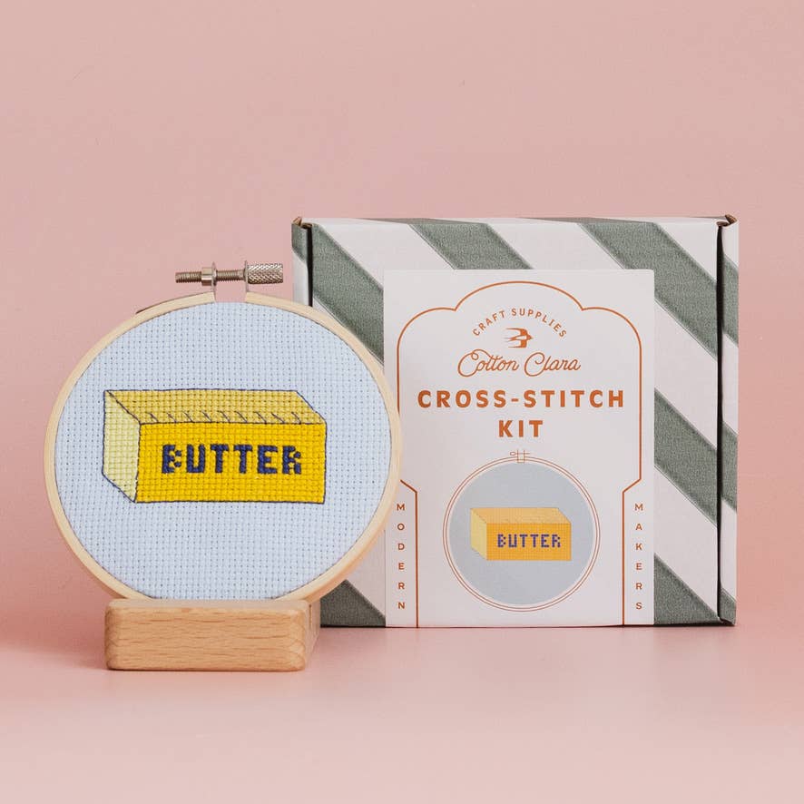 Cotton Clara Craft Kits & Supplies - Butter Cross Stitch Kit for Beginners