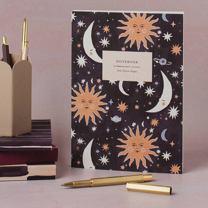 Sister Paper Co. - Sun And Moon Notebook | Plain Page Journal | Blank Notebooks