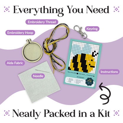 Mini Matchbox Kits - Bee Happy! Mini Matchbox Cross Stitch Kit