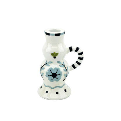 Opjet Paris - Blue Yoshi candle holder L9 D7 H13cm