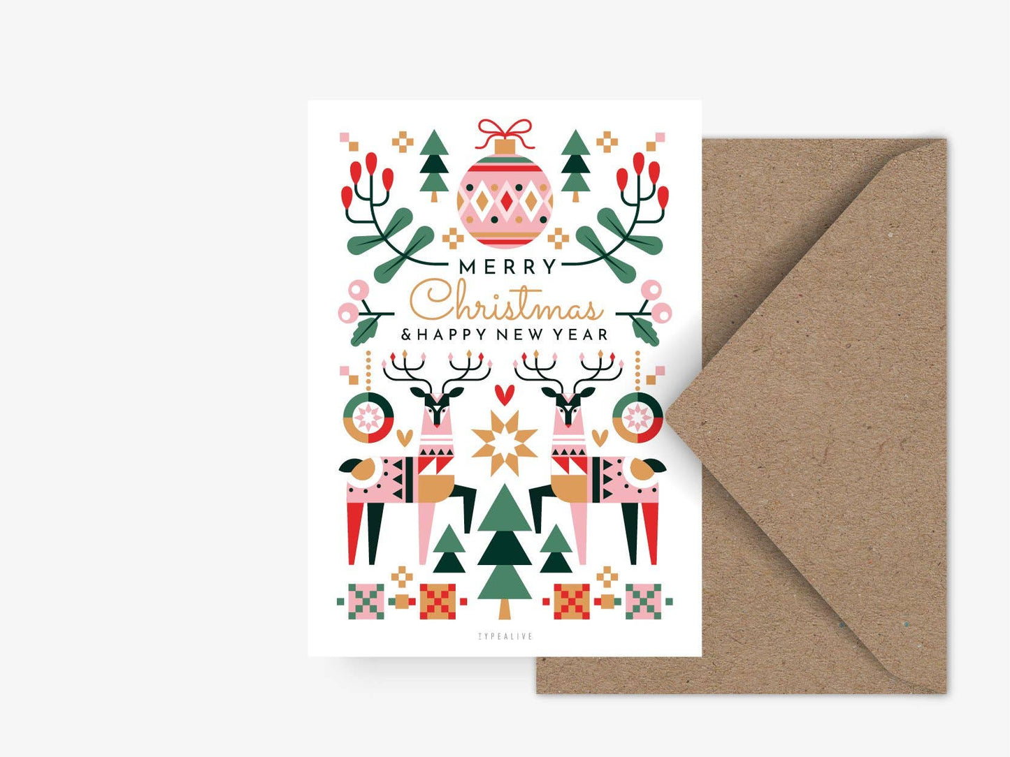 typealive - Postcard/ Geometric Christmas No. 2 w/ Envelope