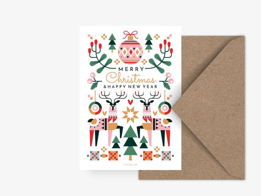 typealive - Postcard/ Geometric Christmas No. 2 w/ Envelope