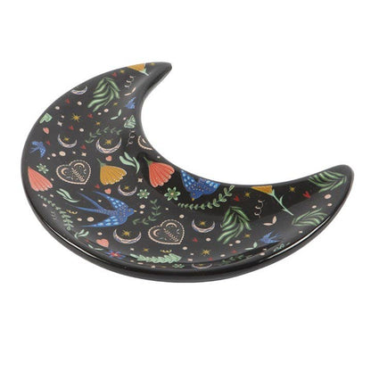 Something Different - Midnight Bloom Crescent Moon Trinket Dish