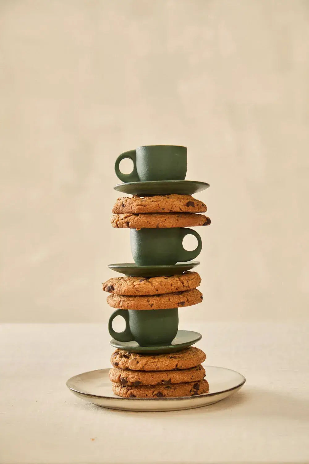 Calma House - Coffee Cup and Saucer (Set of 2) Matcha Green