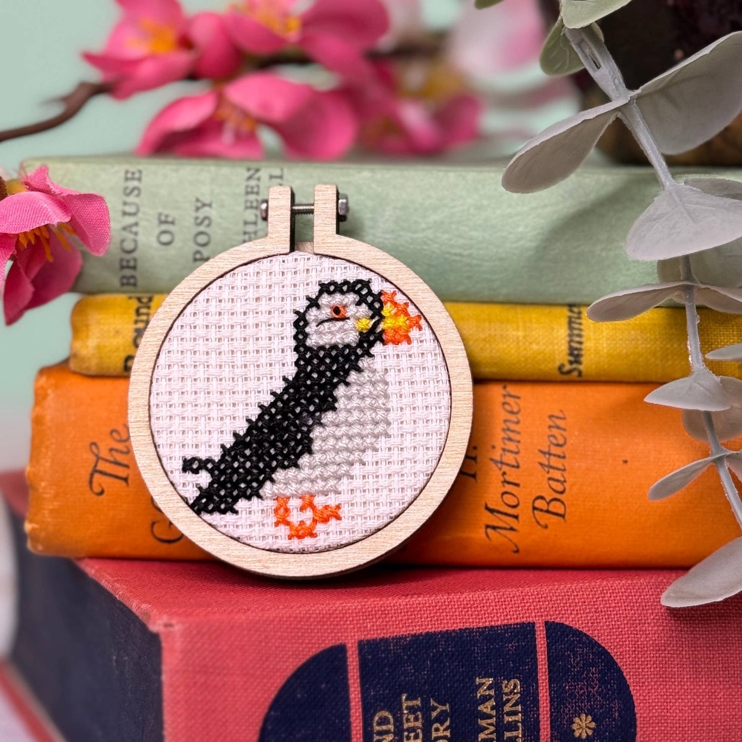 Mini Matchbox Kits - I Puffin Love North Berwick! Mini Matchbox Cross Stitch Kit
