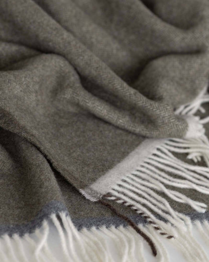 MoST - Merino/cashmere Throw Blanket MILANO Verde Orlo