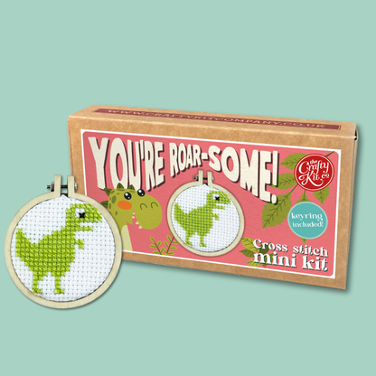 Mini Matchbox Kits - You're Roar-some! Mini Matchbox Cross Stitch Kit