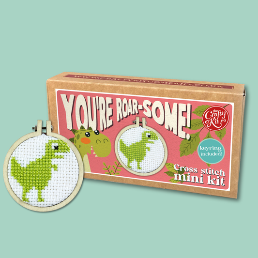Mini Matchbox Kits - You're Roar-some! Mini Matchbox Cross Stitch Kit