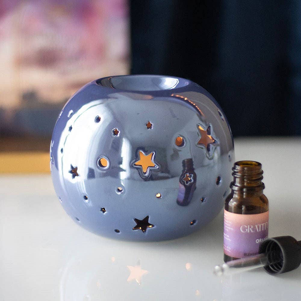 Something Different - Purple Iridescent Star Oil Burner and Wax Warmer