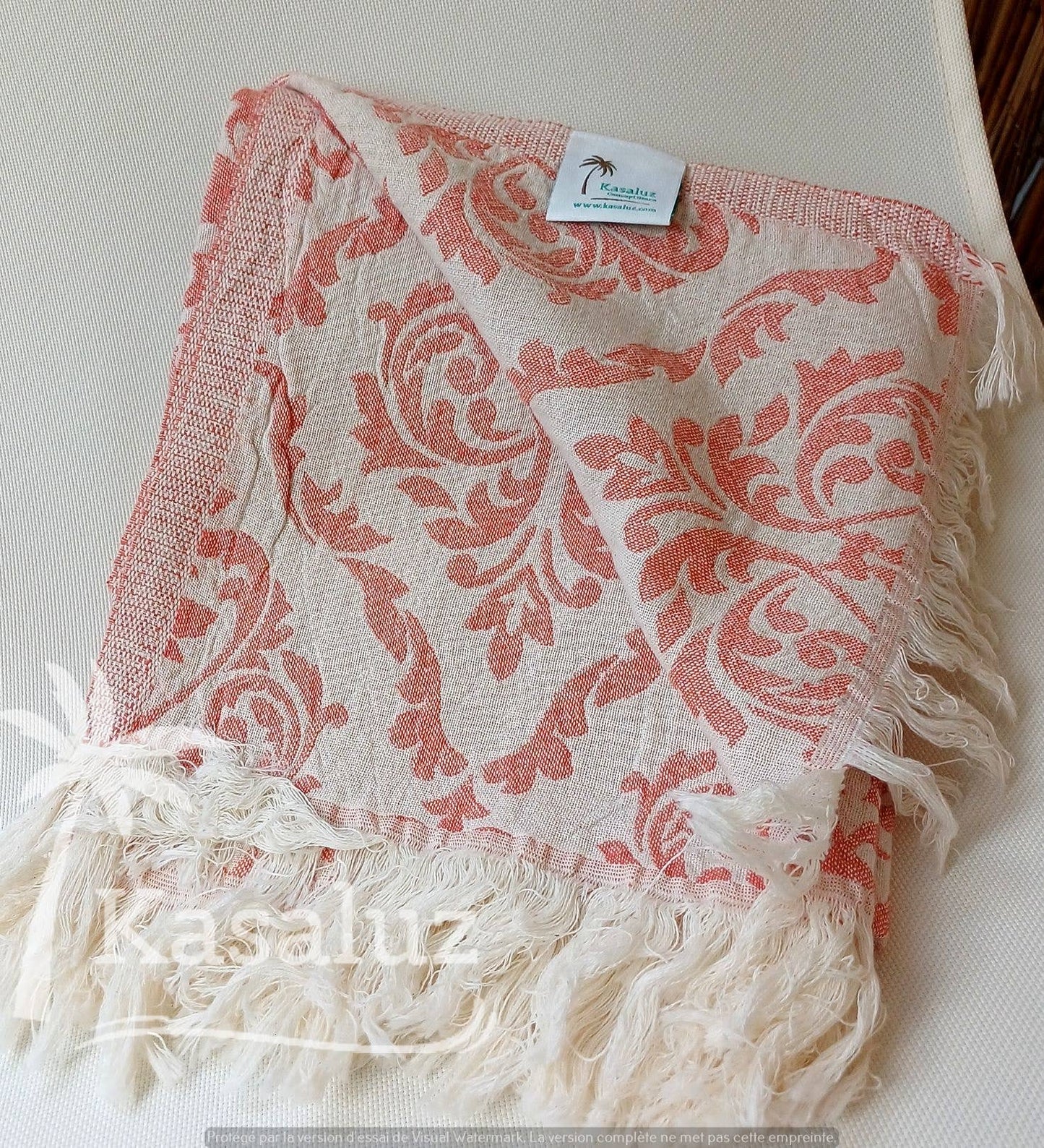 KASALUZ - Fouta Fleur de Lys Terracotta 100% cotton