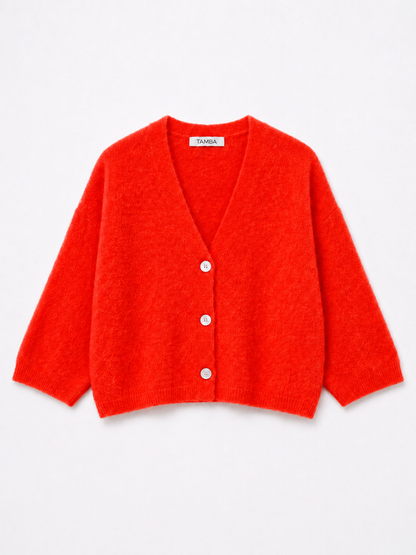 TAMBA - Baby alpaca cardigan with 4/5 sleeves