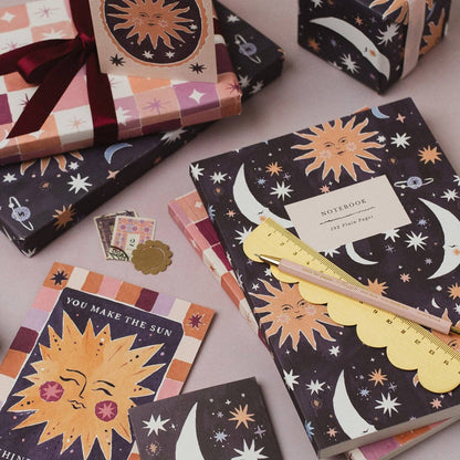 Sister Paper Co. - Sun And Moon Notebook | Plain Page Journal | Blank Notebooks