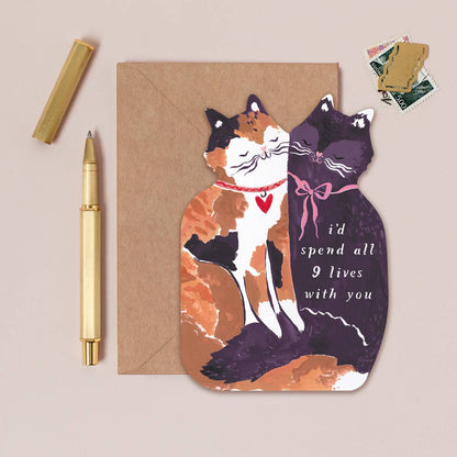 Sister Paper Co.- Nine Lives Cats Cards | Love Cards | Cat Anniversary Cards