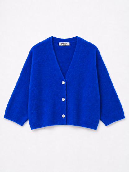 TAMBA - Baby alpaca cardigan with 4/5 sleeves