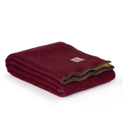MoST - Merino wool bed blanket WINE & HONEY - single - red/yellow