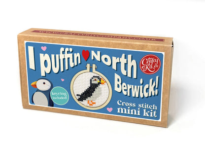 Mini Matchbox Kits - I Puffin Love North Berwick! Mini Matchbox Cross Stitch Kit