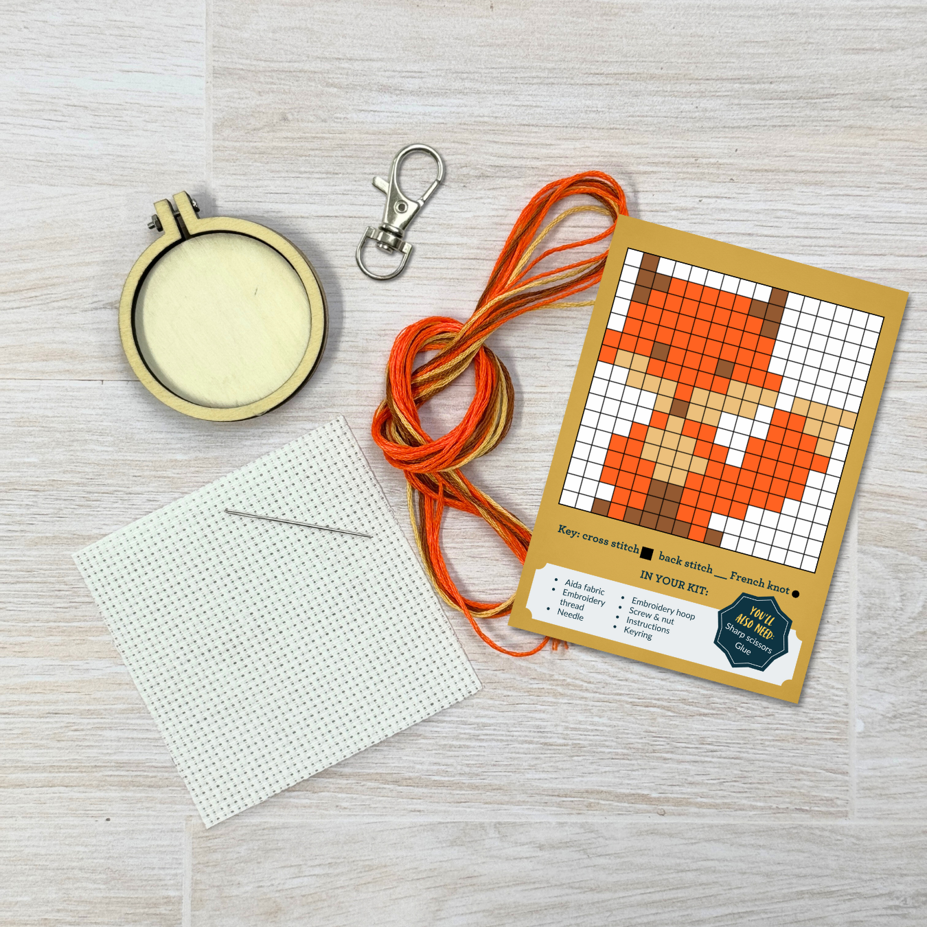 Mini Matchbox Kits - For Fox Sake! Mini Matchbox Cross Stitch Kit