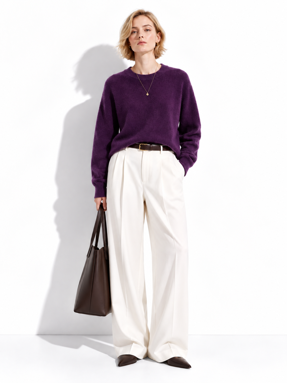 URBAN REVERSE ITALY - Loose Long-Sleeve Top with Crew Neck | Casual Style