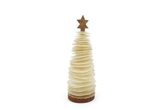 Christmas Tree Raw Capiz Natural 25cm