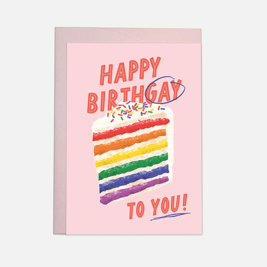 Kaart Blanche - Happy birthgay greeting card