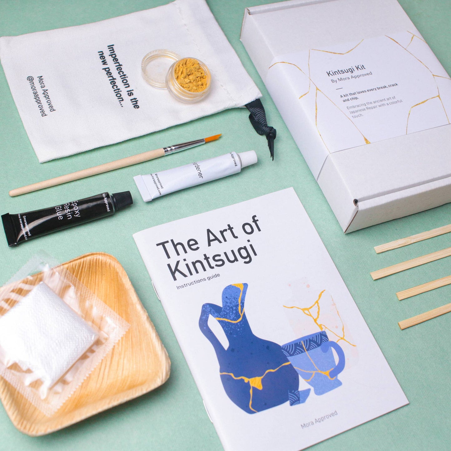 DIY Kits by Mora Approved -  Kintsugi, Pottery & Art -  Kintsugi Repair Kit – The Art of Repairing with Gold