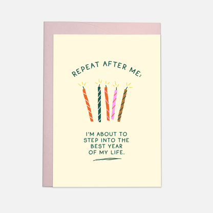 Kaart Blanche - Repeat after me greeting card