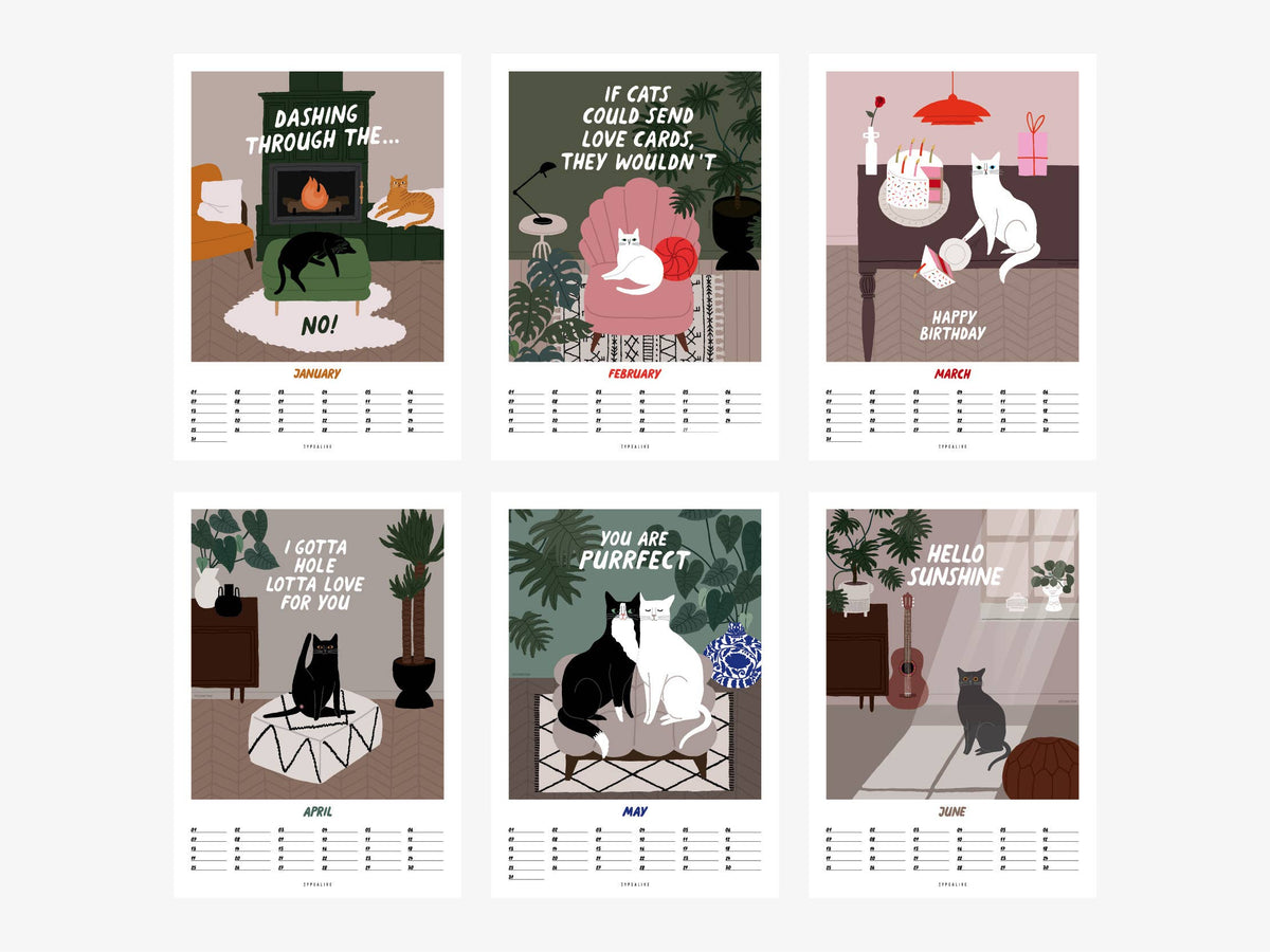 typealive - Wall calendar/Petisfaction “Cats” w/ envelope