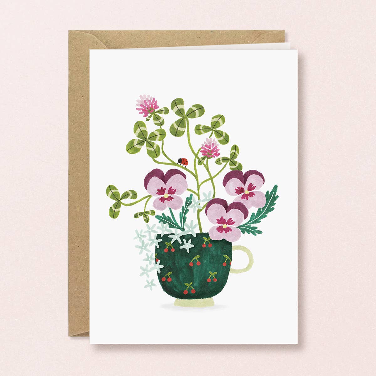 Studio Kuukeluus - Greeting card Cup of Pansies