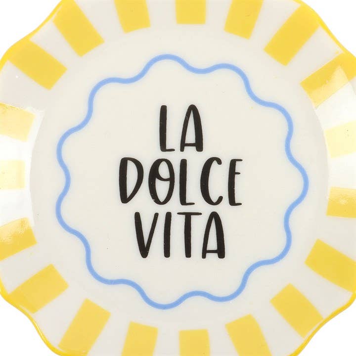 Something Different - Yellow Striped La Dolce Vita Trinket Dish
