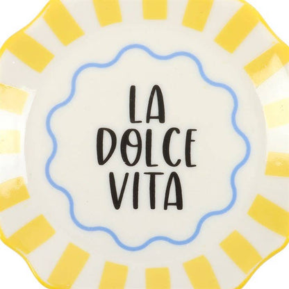 Something Different - Yellow Striped La Dolce Vita Trinket Dish