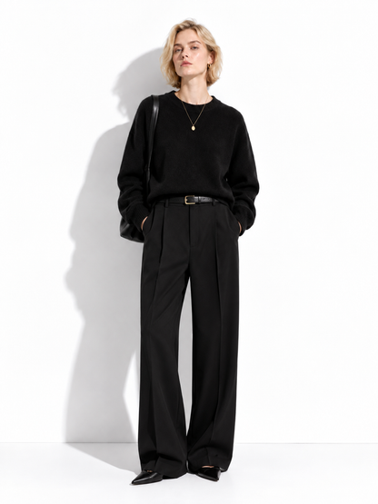 URBAN REVERSE ITALY - Loose Long-Sleeve Top with Crew Neck | Casual Style