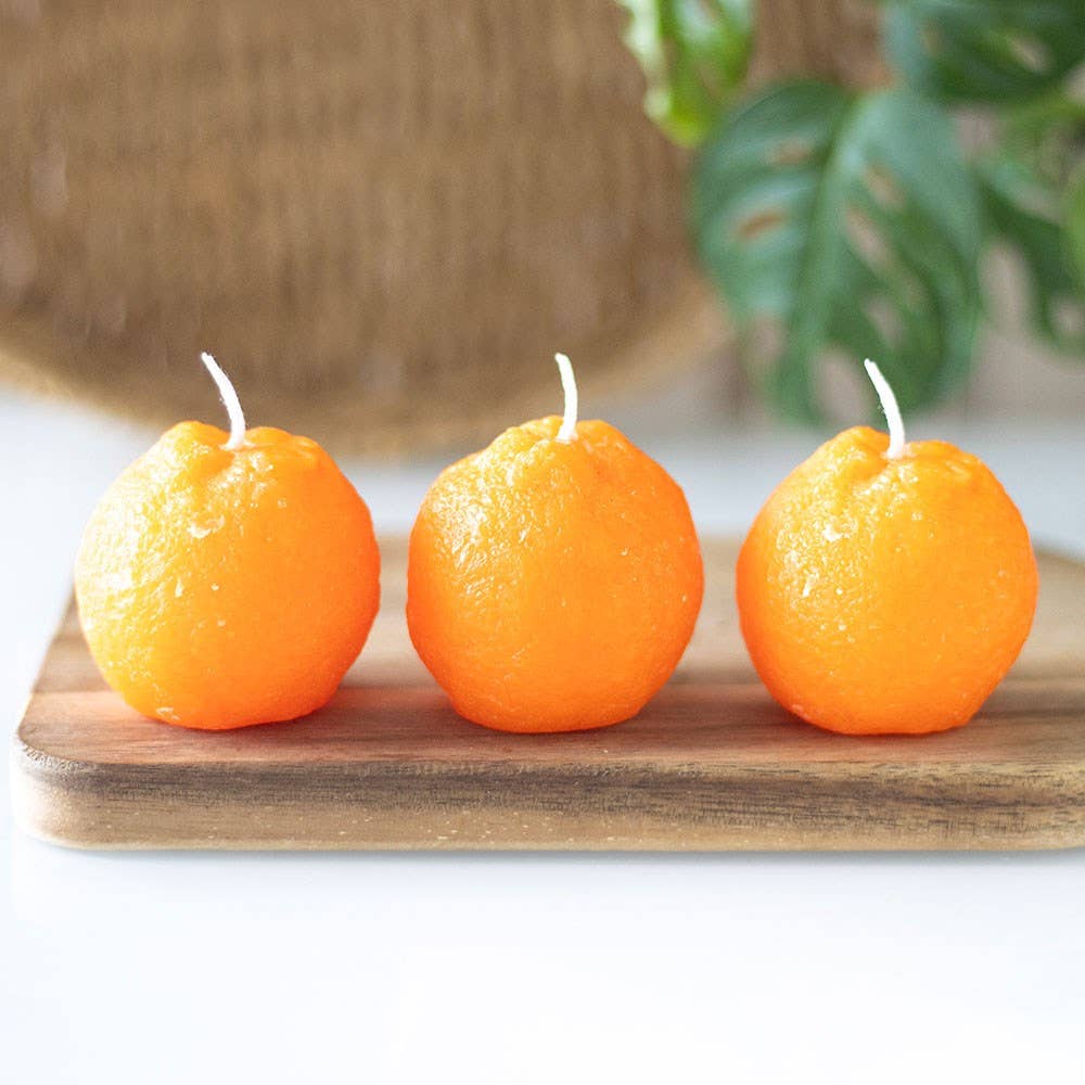 Something Different- Set of 3 Orange Shaped Candles