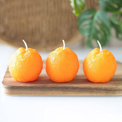 Something Different- Set of 3 Orange Shaped Candles