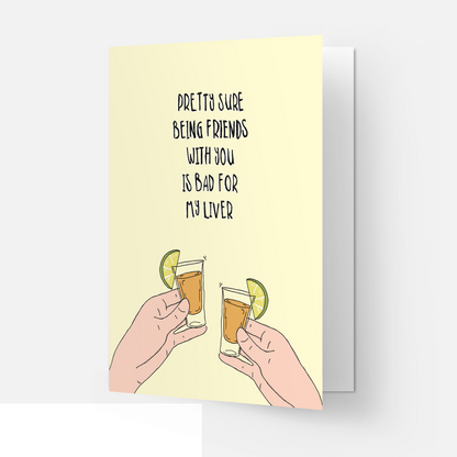 Kaart Blanche - Liver friends greeting card