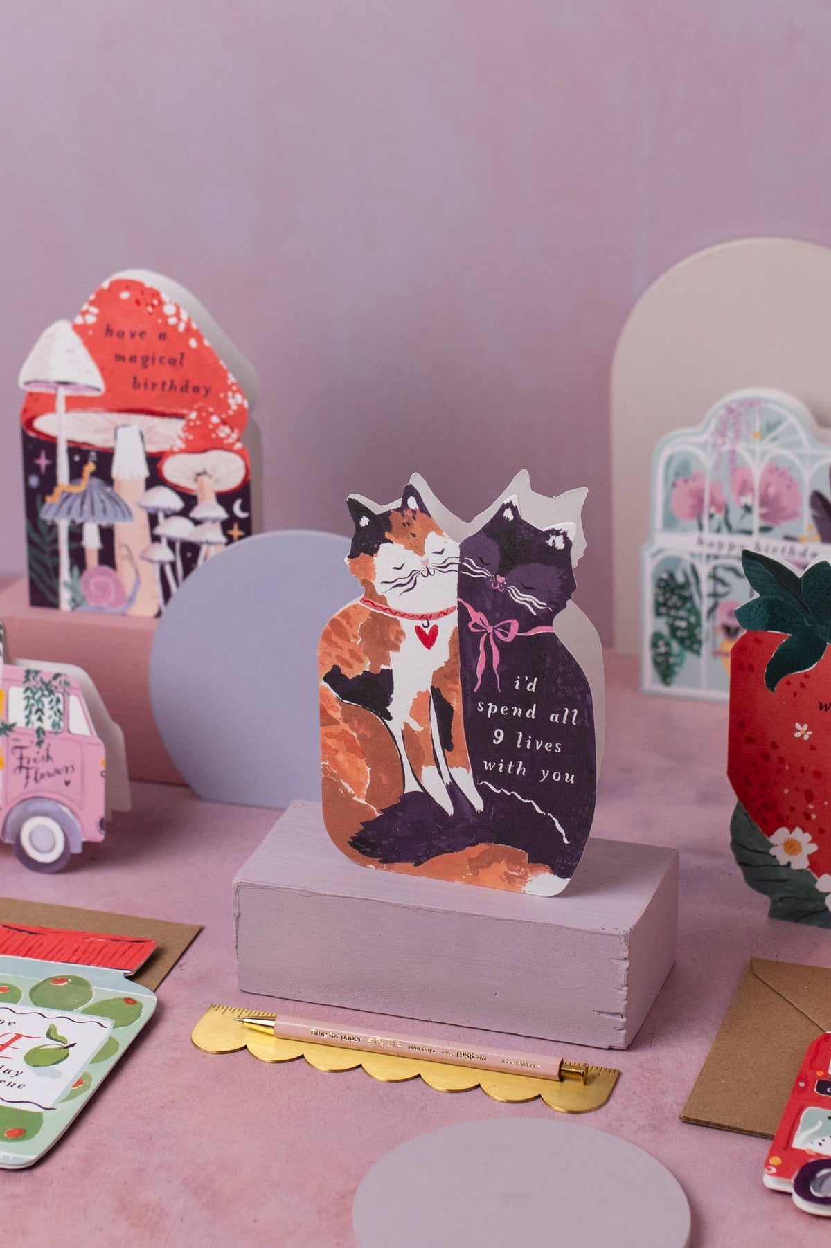 Sister Paper Co.- Nine Lives Cats Cards | Love Cards | Cat Anniversary Cards