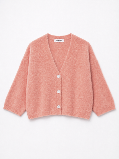 TAMBA - Baby alpaca cardigan with 4/5 sleeves