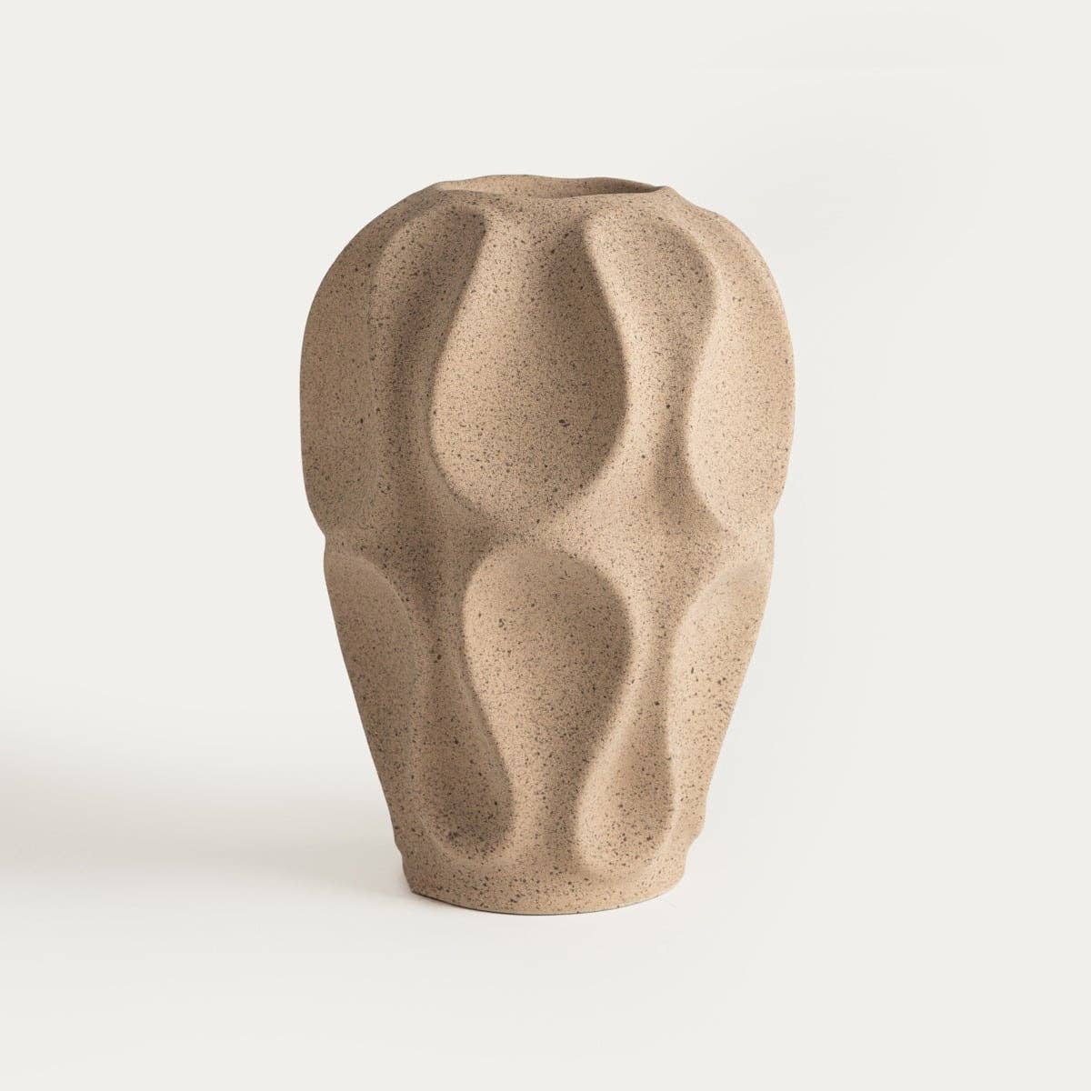 Vase | BELLARO | beige ceramic with decorative motifs