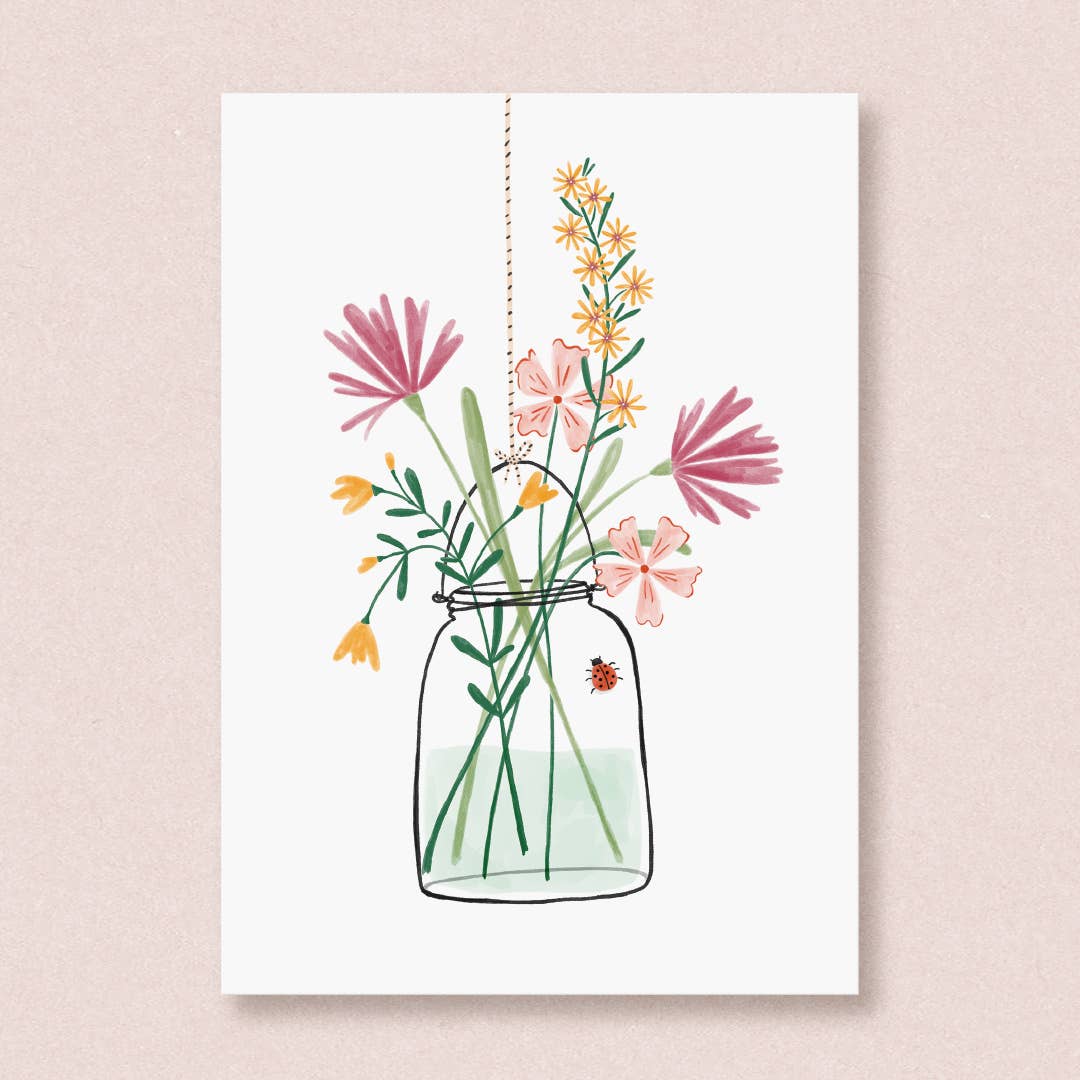 Studio Kuukeluus - Glass Of Flowers Postcard