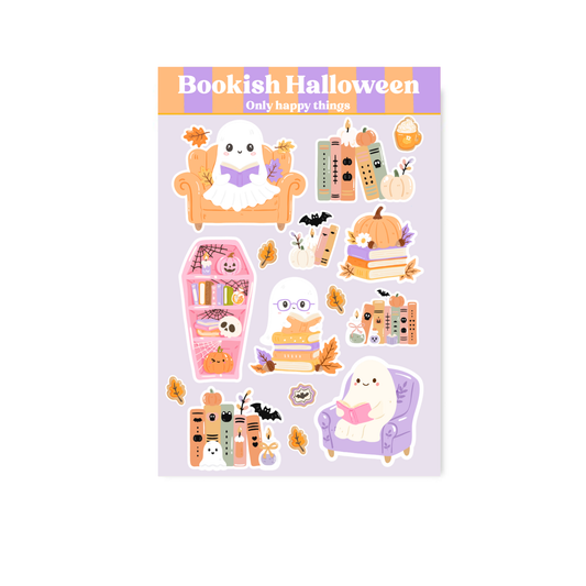 Only Happy Things Stationery - Stickersheet Bookish Halloween A6