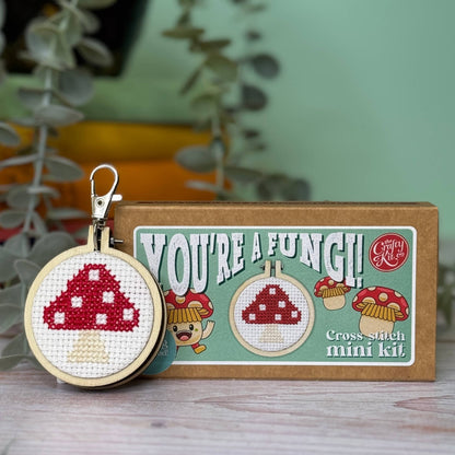 Mini Matchbox Kits - You're a Fungi! Mini Matchbox Cross Stitch Kit