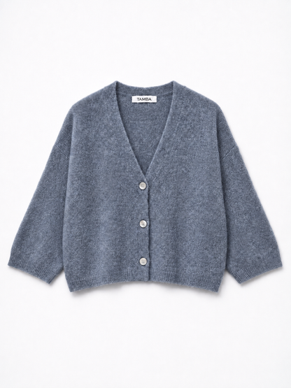 TAMBA - Baby alpaca cardigan with 4/5 sleeves