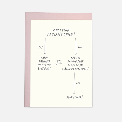 Kaart Blanche - Fave child flowchart Father's day greeting card