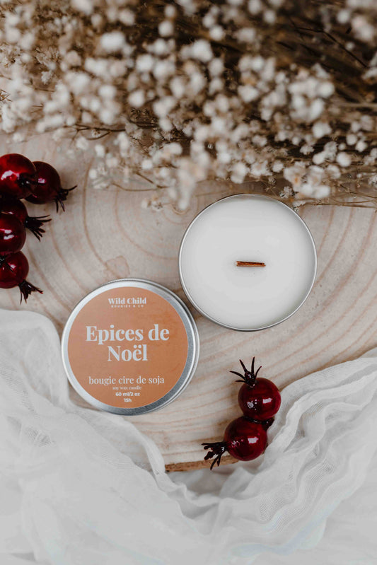 WILD CHILD Bougies & Co - “Christmas spices” Christmas candle - Vegetable wax - 15h