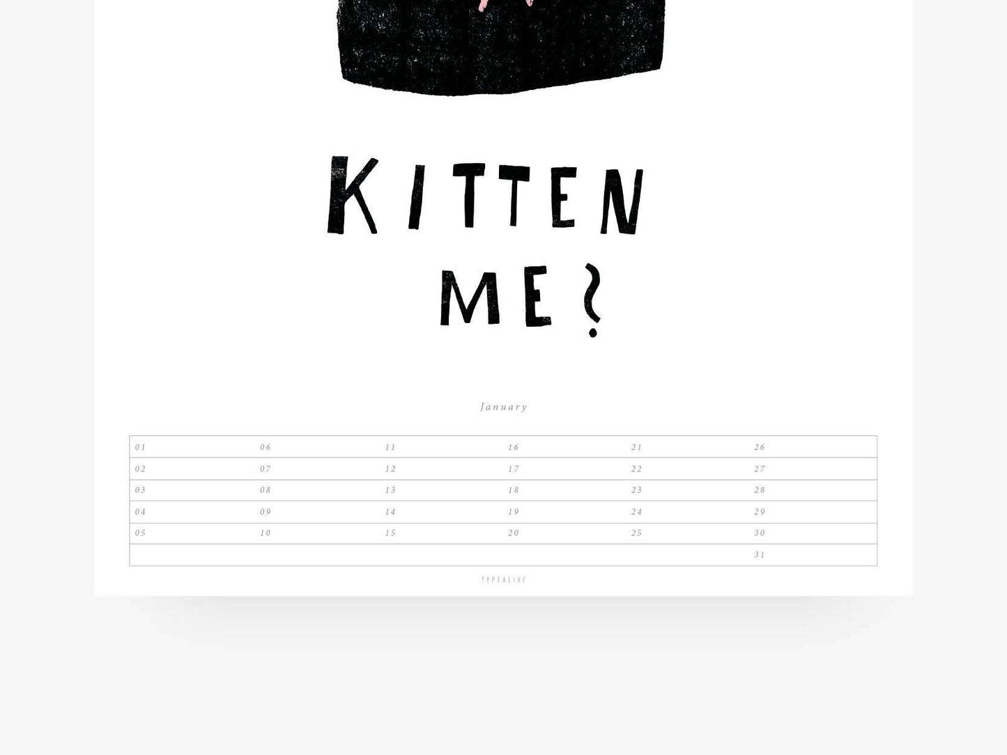 typealive - Wall calendar/ Catisfaction
