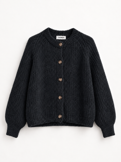 TAMBA - Mohair cardigan with button placket
