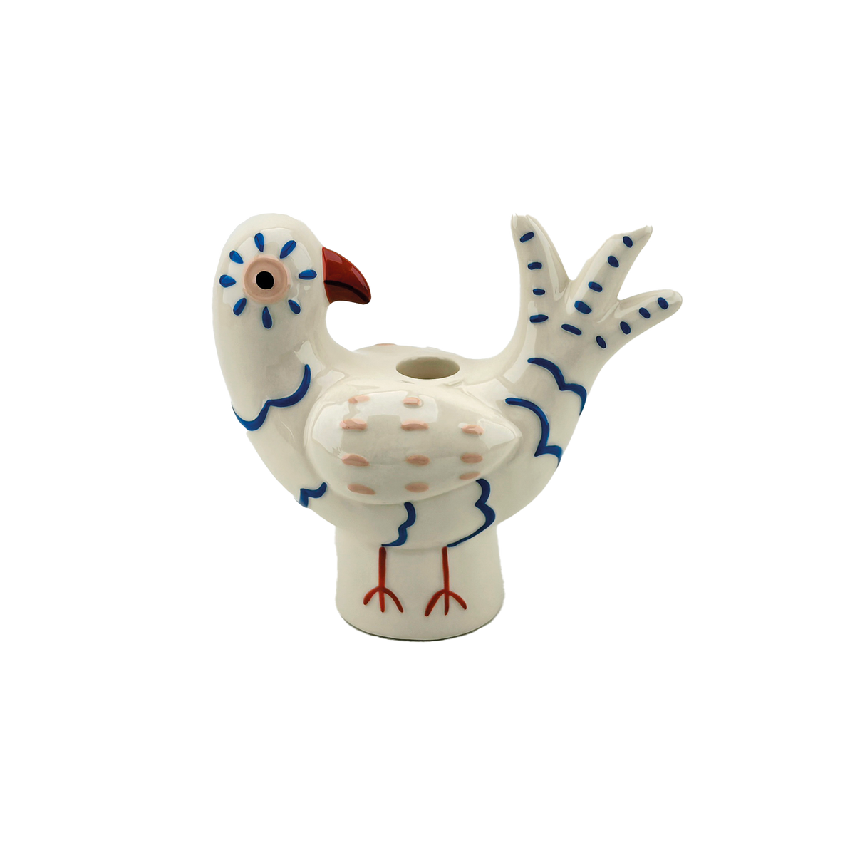 Opjet Paris - Naive blue bird candlestick L17 D8 H15.8 cm